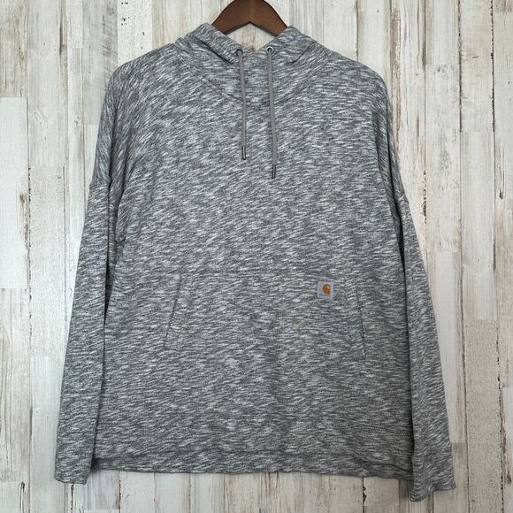 Carhartt Tops - Carhartt Newberry Hoodie Sweatshirt Large Heather Gray Athleisure Lounge Relaxed